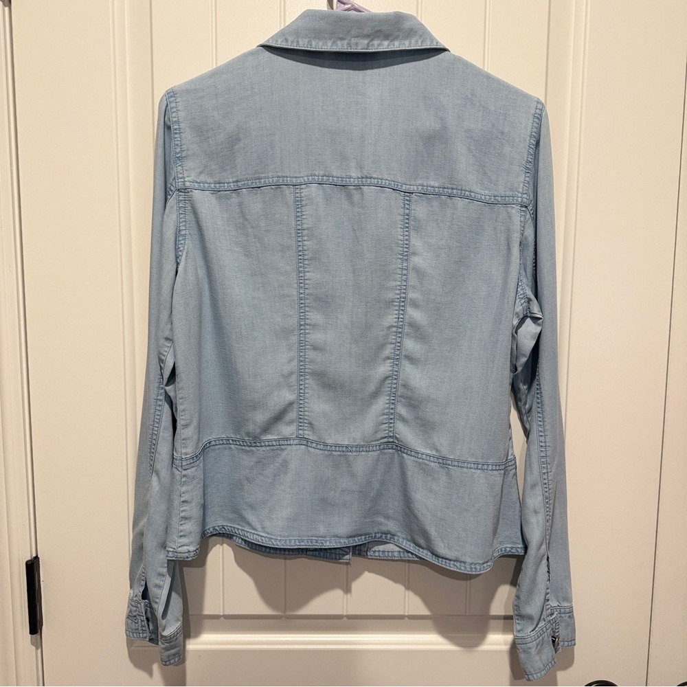 Soft Chambray Button Shirt Jacket - Picture 8 of 8